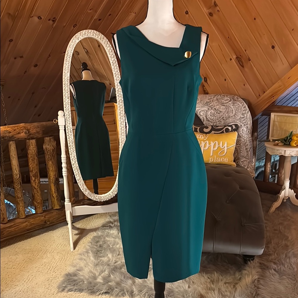 Tahari Sleeveless Sheath Midi Dress